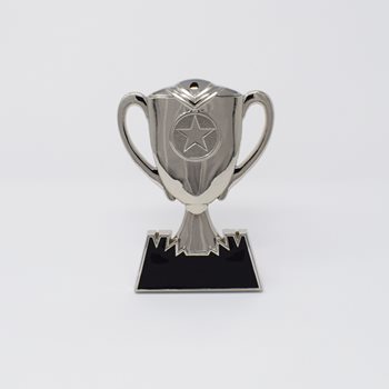 Silver Cup Metal Plaque 12.5cm (AP002S)
