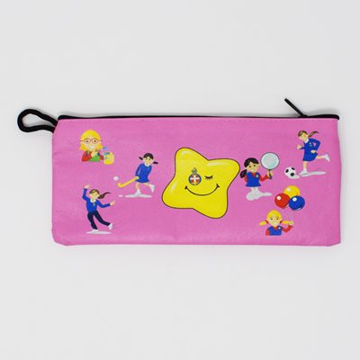 Pink Pencil Case With Smiley