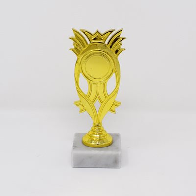 Gold Crown Trophy With White Base 15cm