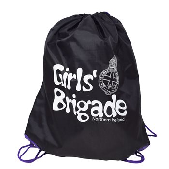 Black & Purple Drawstring Bag