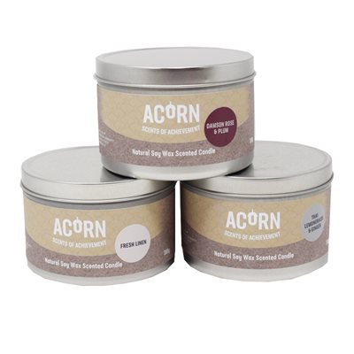Acorn Medium Tin Candle