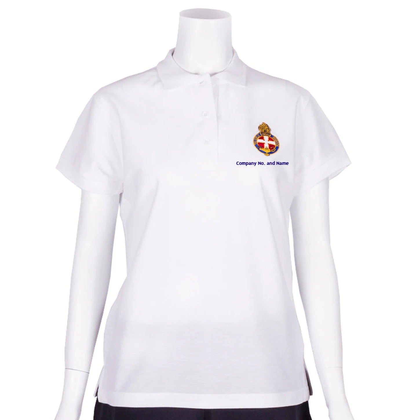 Girl's White Polo Shirt with Company Name