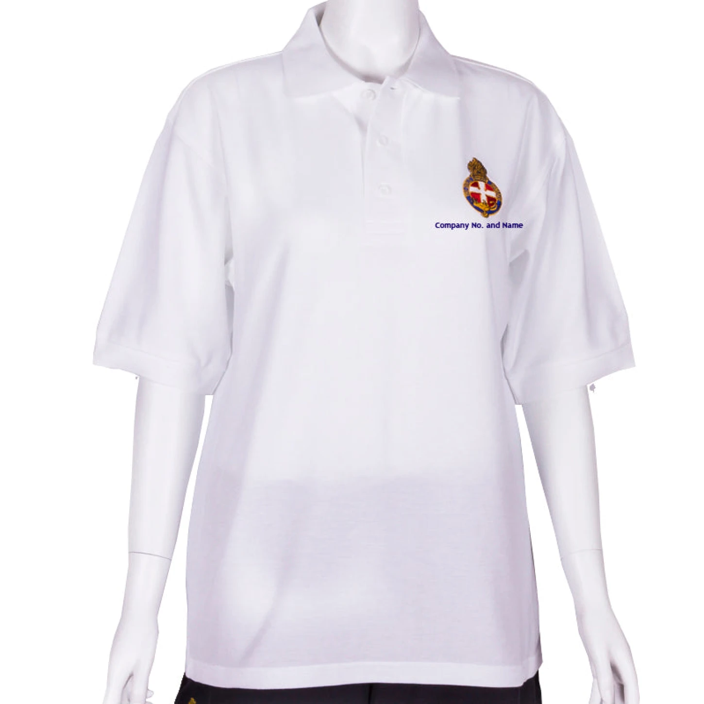 White Polo Shirt Regular Fit with Company Name