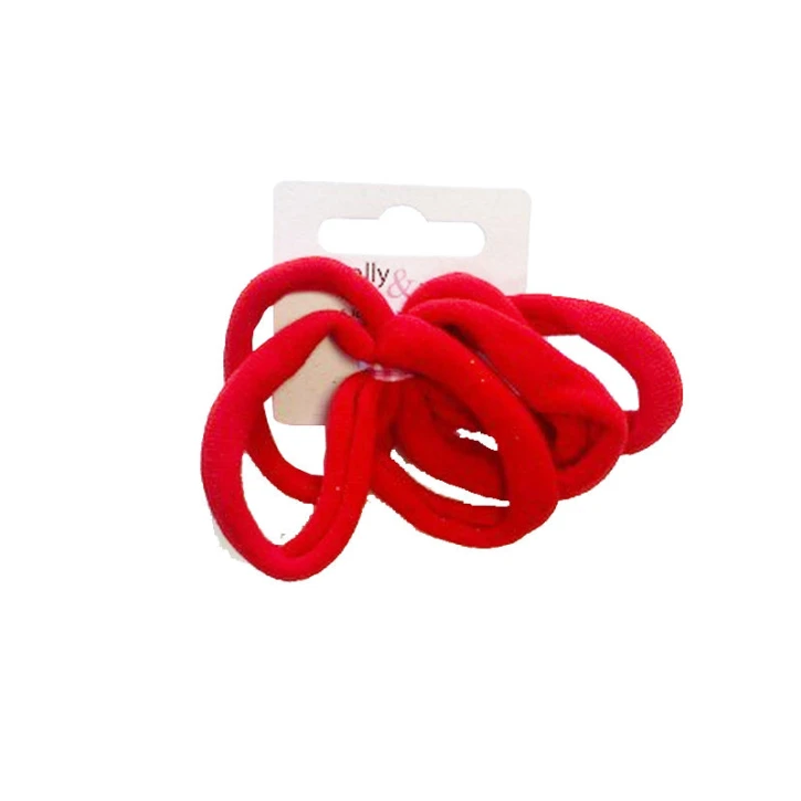 Red Jersey Hair Elastics (6 pack)