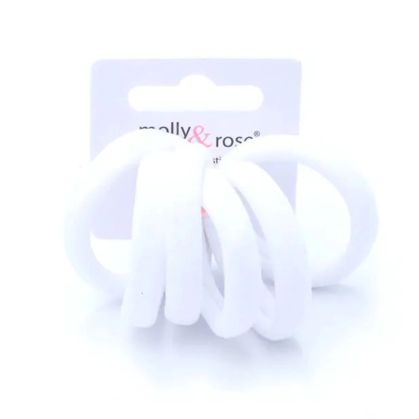 White Jersey Hair Elastics (6 pack)