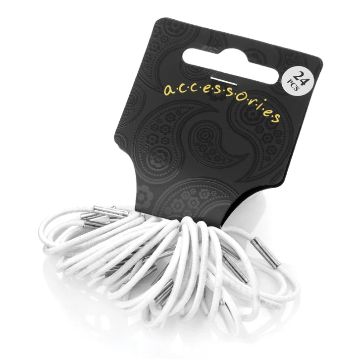 White Small Hair Elastics x 24