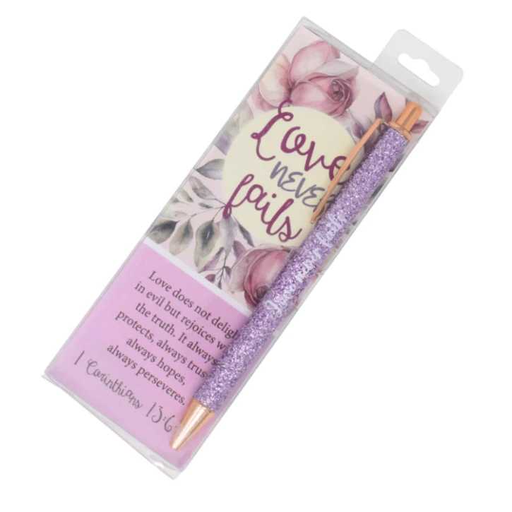 Gel Pen & Bookmark Love Never Fails