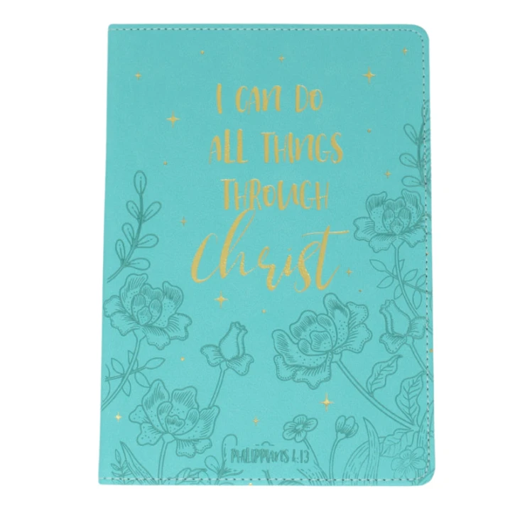 A5 Lux-Leather Journal I Can Do All Things Through Christ