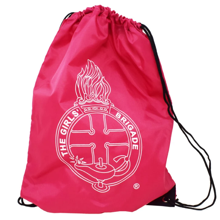 Pink Drawstring Gym Bag