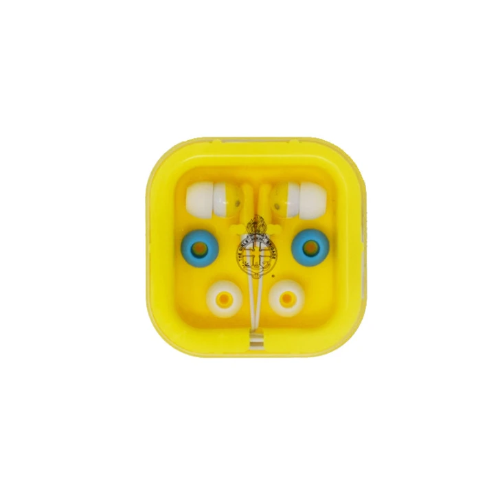 Earphones In Yellow Case