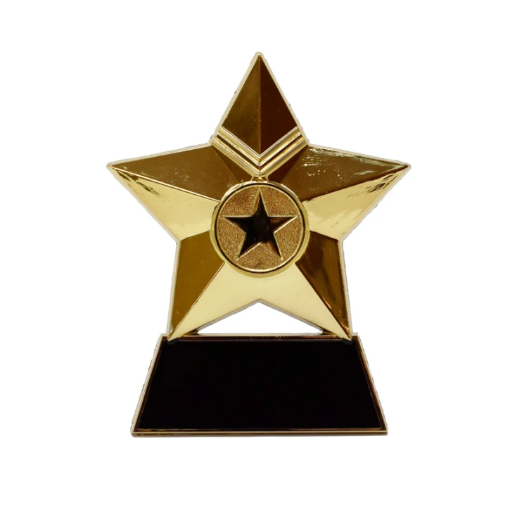 Gold Metal Star Plaque 12cm (AP001G)