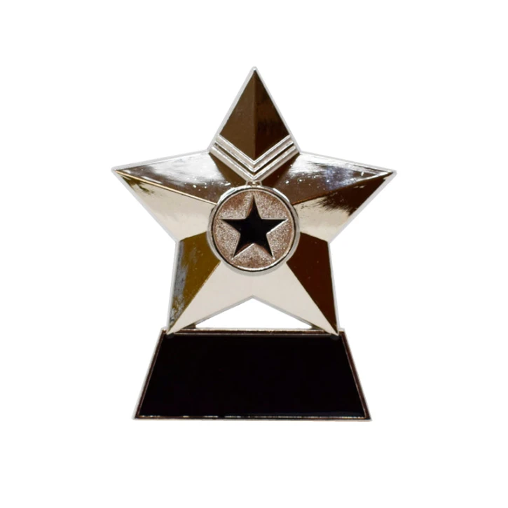 Silver Metal Star Plaque 12cm (AP001S)