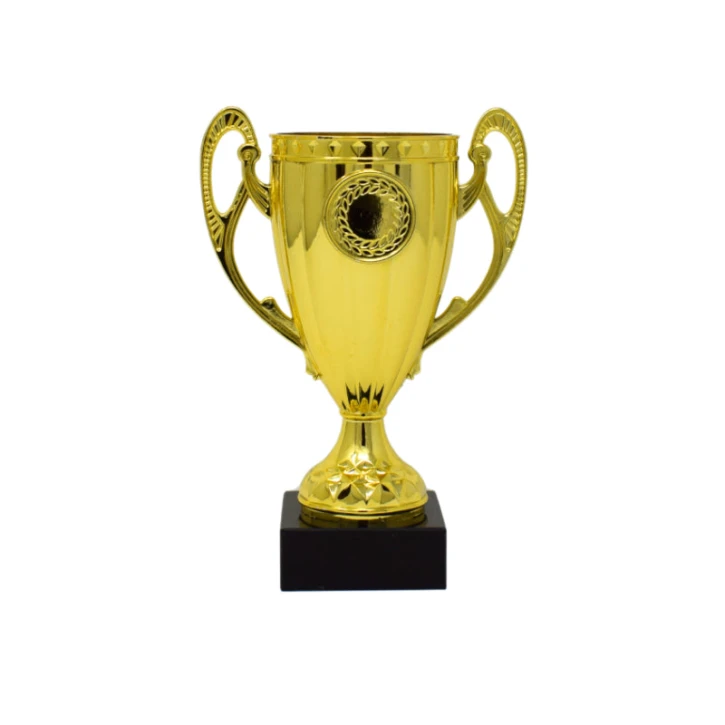 Gold Flared Trophy Cup With Black Base 14.5cm