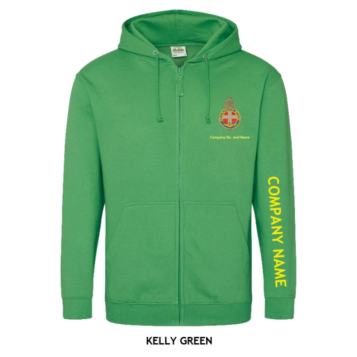 Zipped Hoodie With GB Crest (Print On Sleeve)